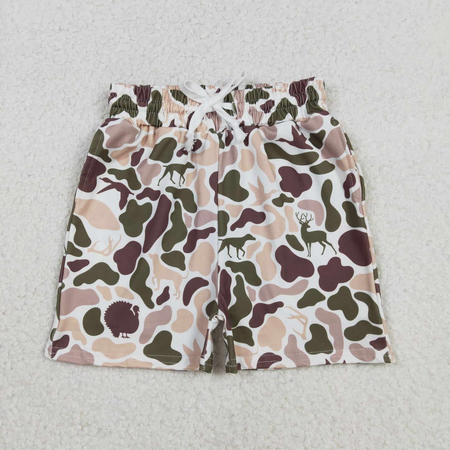 SS0699 Baby Boys Southern Hunting Ducks Deer Camo Pockets Shorts Bottom C11.25