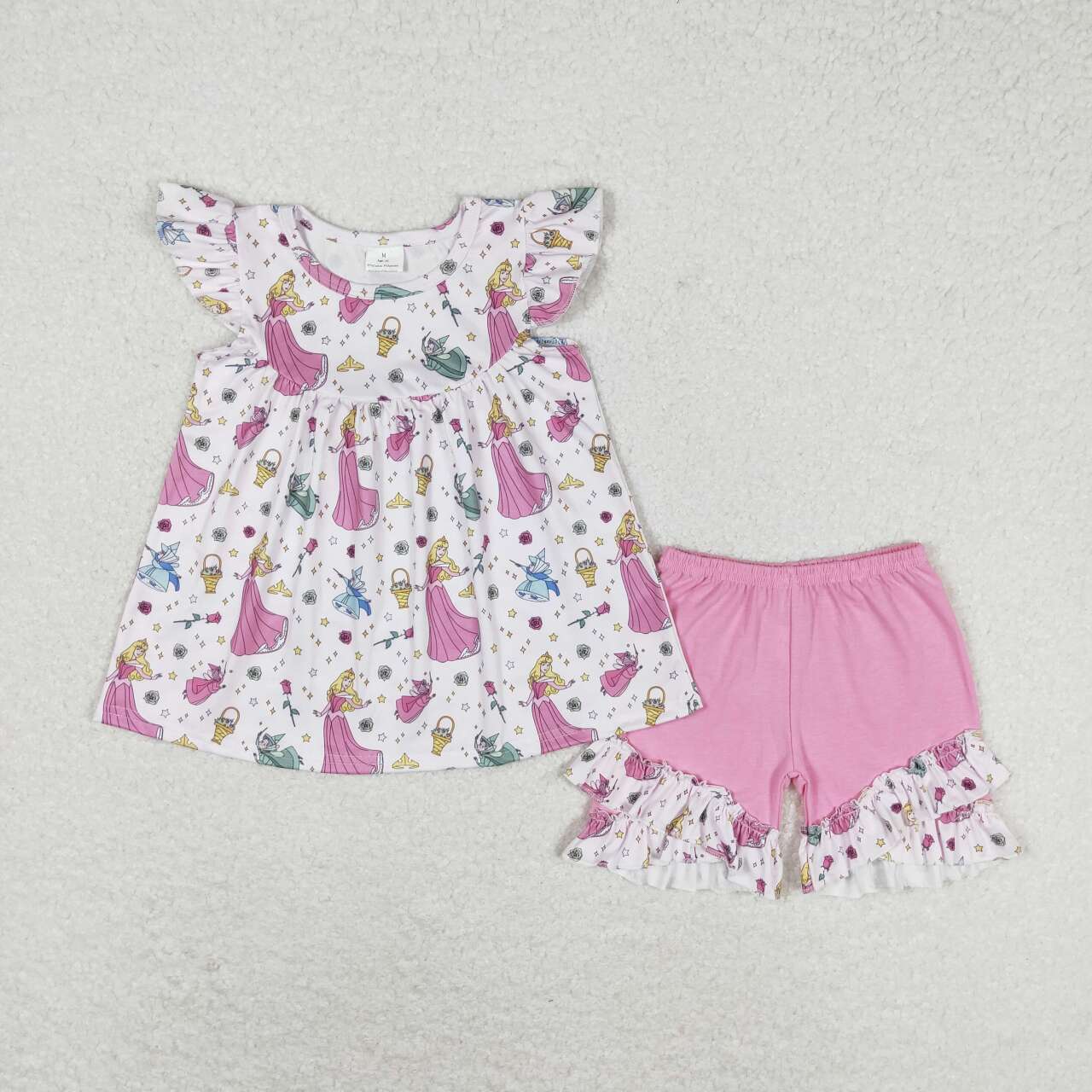 RTS Baby Girls Princess Sibling Sister Tunic Ruffle Shorts Clothes Sets