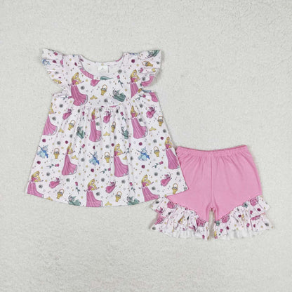 RTS Baby Girls Princess Sibling Sister Tunic Ruffle Shorts Clothes Sets