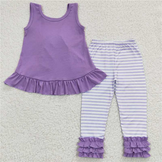 RTS Solid color short-sleeved bow-knot back trousers striped trousers leggings suit