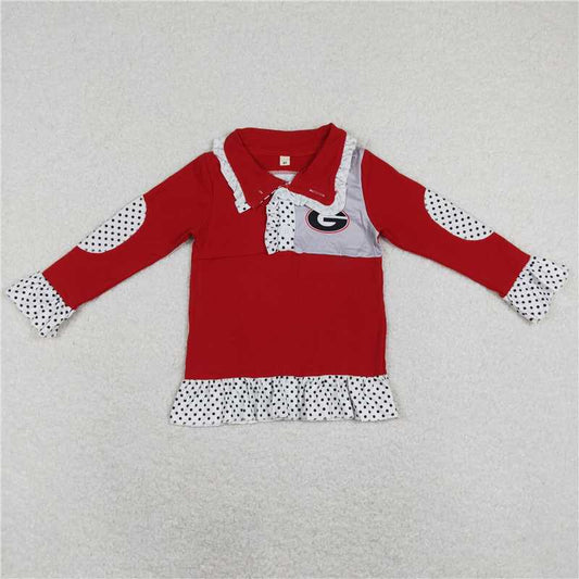 G2-16-1./; ' G letter red long-sleeved top