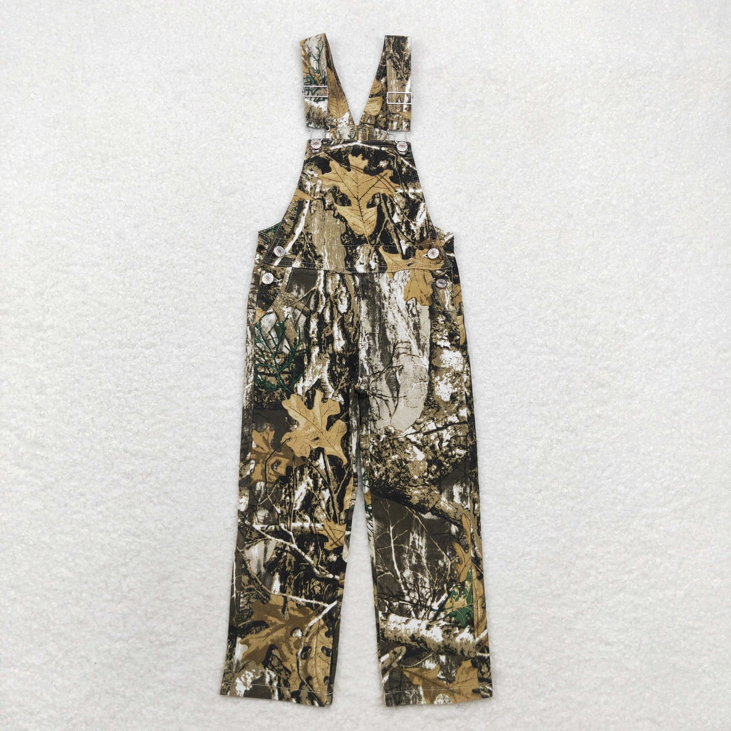 P0533 Leaf twig camo strap denim pants