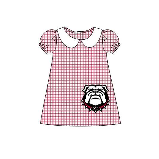 Baby Girls Bulldogs Short Sleeve Team Knee Length Dresses Preorder(moq 3)