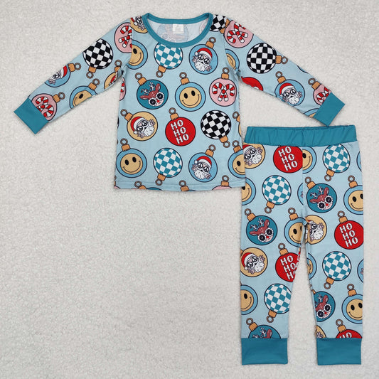 BLP0992 Baby Boys Christmas Smile Disco Shirt Pants Bamboo Pajamas Clothes Set