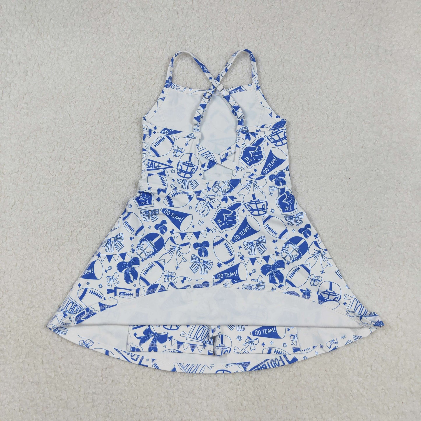 GSD2778 Baby Girls Strap Go Team Bows Plaid Shorts Team Yoga Active Knee Length Dress C9.6