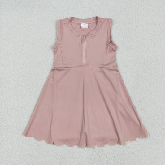 GSD2086 Baby Girls Light Pink Yoga Zip Active Wear Skort Knee Length Dress 5.7