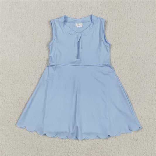 RTS GSD2088 Baby Girls Blue Zippered Yoga Skort Active Wear Knee-Length Dress