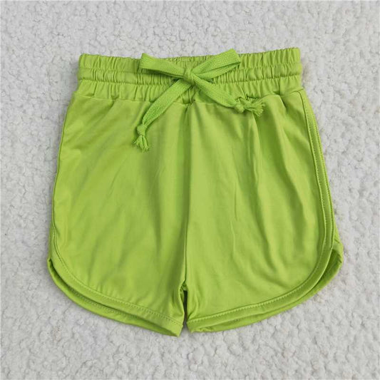 RTS SS0506 Baby Girls' Lime Green Elastic Yoga Shorts Bottoms Comfortable Stretchy Infant Pants for All Seasons