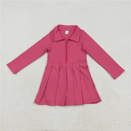 Sibling 8 Colors Baby Girls Long Sleeves Zipper Yoga Knee Length Dresses 8.7
