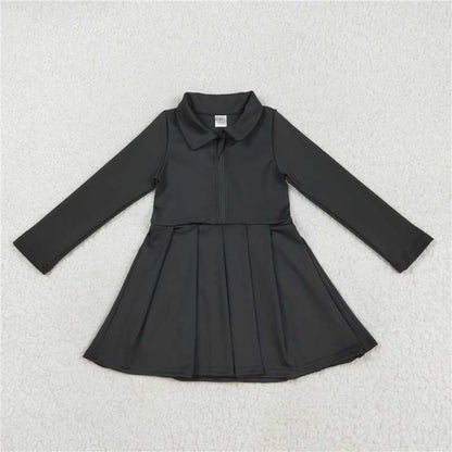 Sibling 8 Colors Baby Girls Long Sleeves Zipper Yoga Knee Length Dresses 8.7