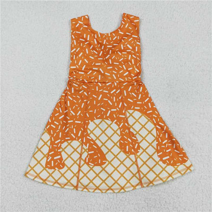 7 Colors Sibling Baby Girls Ice-cream Drip Sprinkles Yoga Skort Knee Length Dresses 7.31
