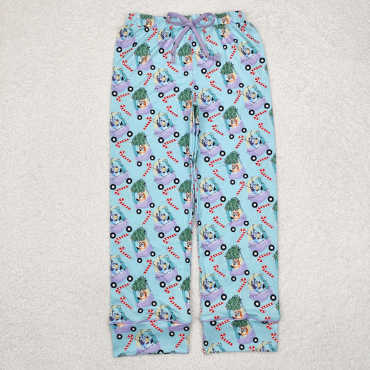 P0565 Adult Women Christmas Dogs Candy Bottom Pants Pajamas