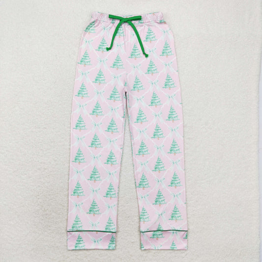 P0491 Adult Christmas tree bow pink pants