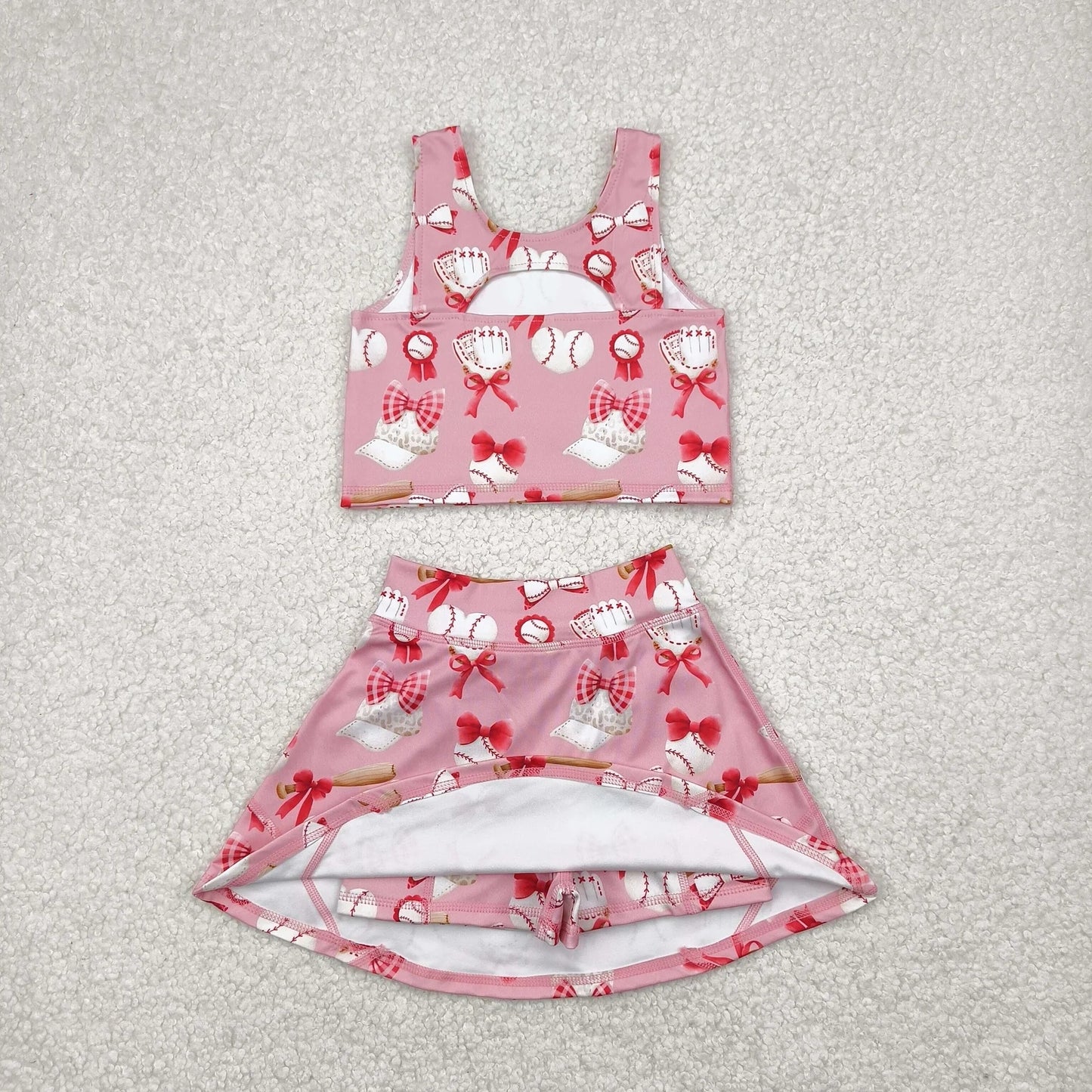 Sibling Baby Girls Football Baseball Cheer Yoga Active Wear Top Shorts Skirts Clothes Sets 4.29