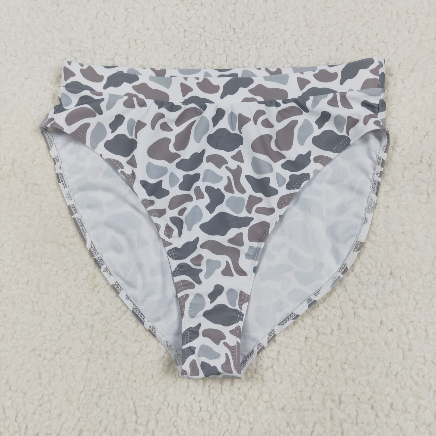 S0557 Adult Women Light Grey Camo Swim Bottom 6.11