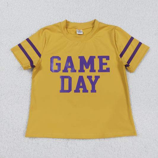 GT1100 Baby Girls Vinyl Purple Game Day Team Tee Shirts Top C8.27