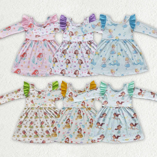 Sibling Baby Girls Princess Ruffle Long Sleeve Dresses 6.14