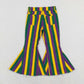 P0327 Mardi Gras purple, green and gold striped denim trousers