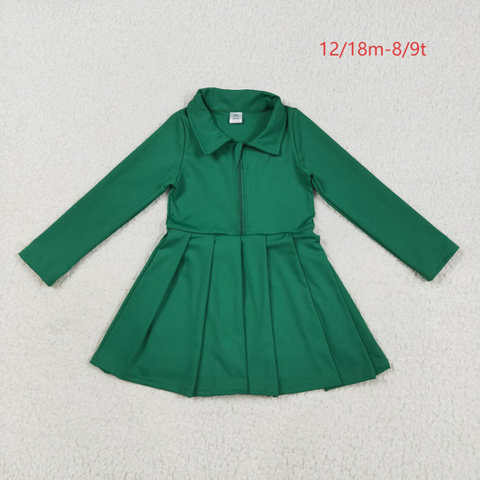 GLD1148 Baby Girls Orange Long Sleeves Zipper Knee Length Dress 7.24