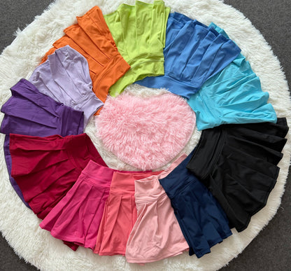 Sibling (7-12）Baby Girls 12 Colors Yoga Active Colorful Short Skirts Bottoms 8.1