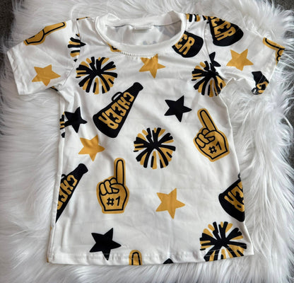 8 Colors Sibling Baby Girls Cheer Team Tee Shirts Tops 7.22