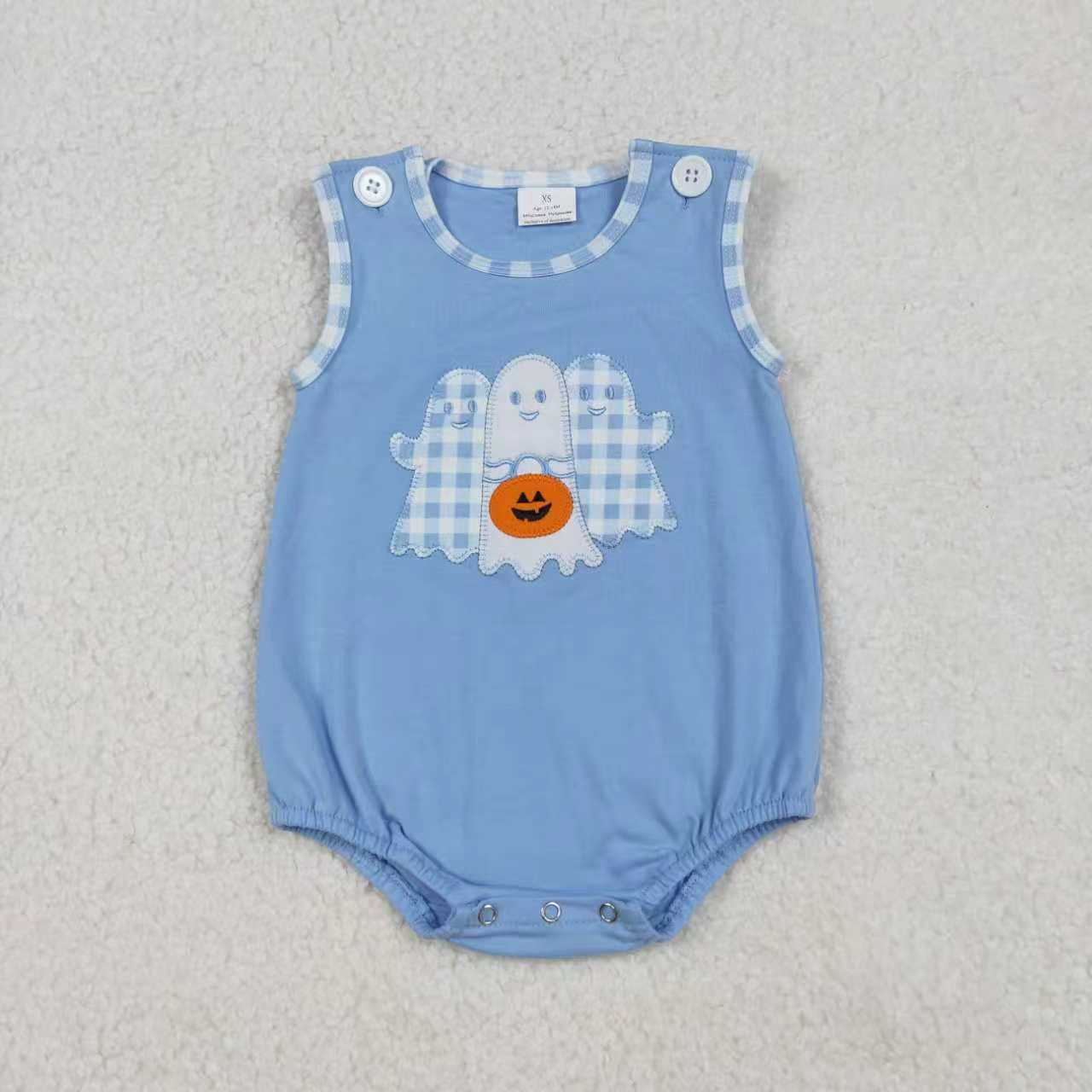 Sibling Baby Boys Girls Embroidery Ghost Pumpkins Pants Halloween Clothes Sets Rompers C10.10