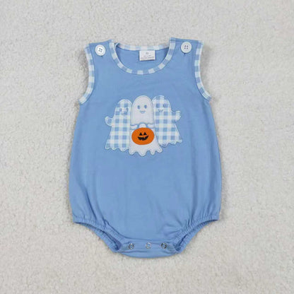 Sibling Baby Boys Girls Embroidery Ghost Pumpkins Pants Halloween Clothes Sets Rompers C10.10