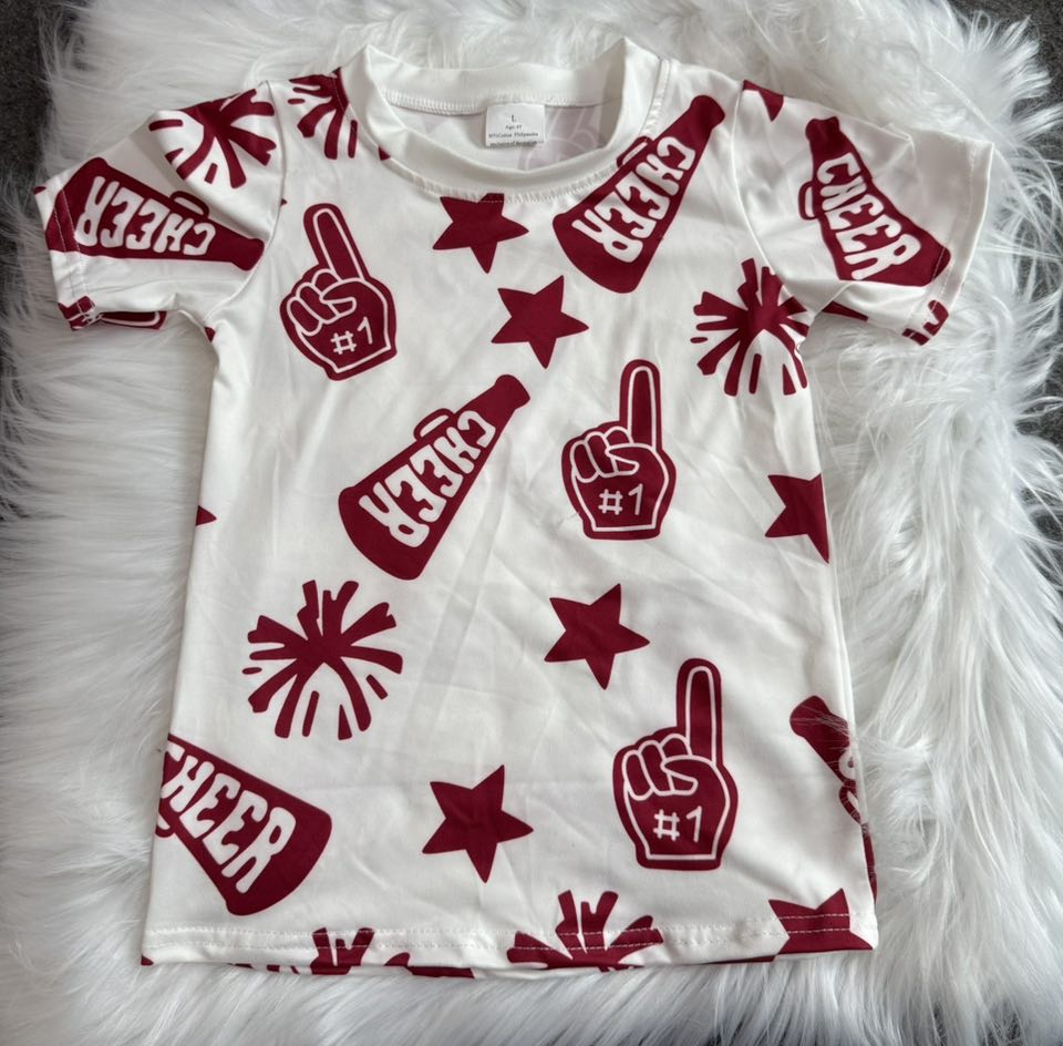 8 Colors Sibling Baby Girls Cheer Team Tee Shirts Tops 7.22