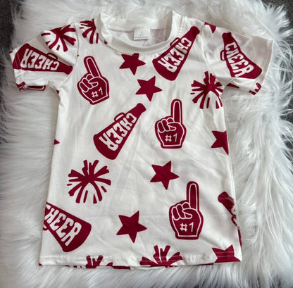 8 Colors Sibling Baby Girls Cheer Team Tee Shirts Tops 7.22