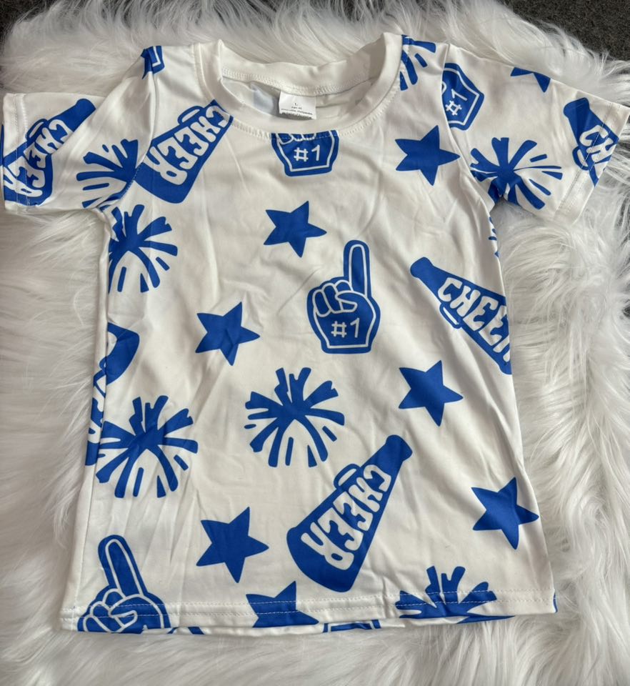 8 Colors Sibling Baby Girls Cheer Team Tee Shirts Tops 7.22