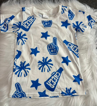 8 Colors Sibling Baby Girls Cheer Team Tee Shirts Tops 7.22