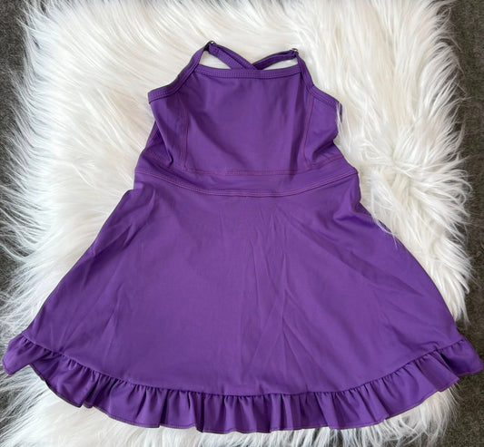 S0554 Baby Girls Purple Athletic Active Wear Knee Length Dress 5.24