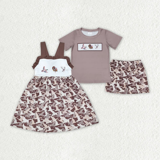 Baby Girls Camo Duck Turkey Deer Sibling Dress Boys Clothes Sets