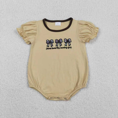 Sibling Baby Girls Embroidery Country Girls Camo Bows Shorts Western Clothes Sets Ruffle Rompers C11.21