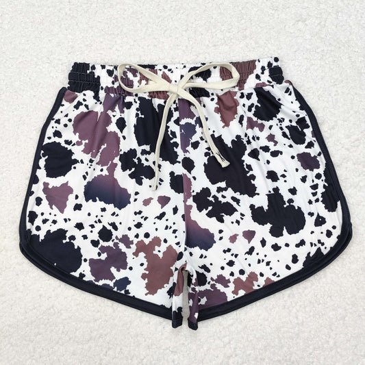 SS0370 Adult Women Cow Print Western Summer Shorts