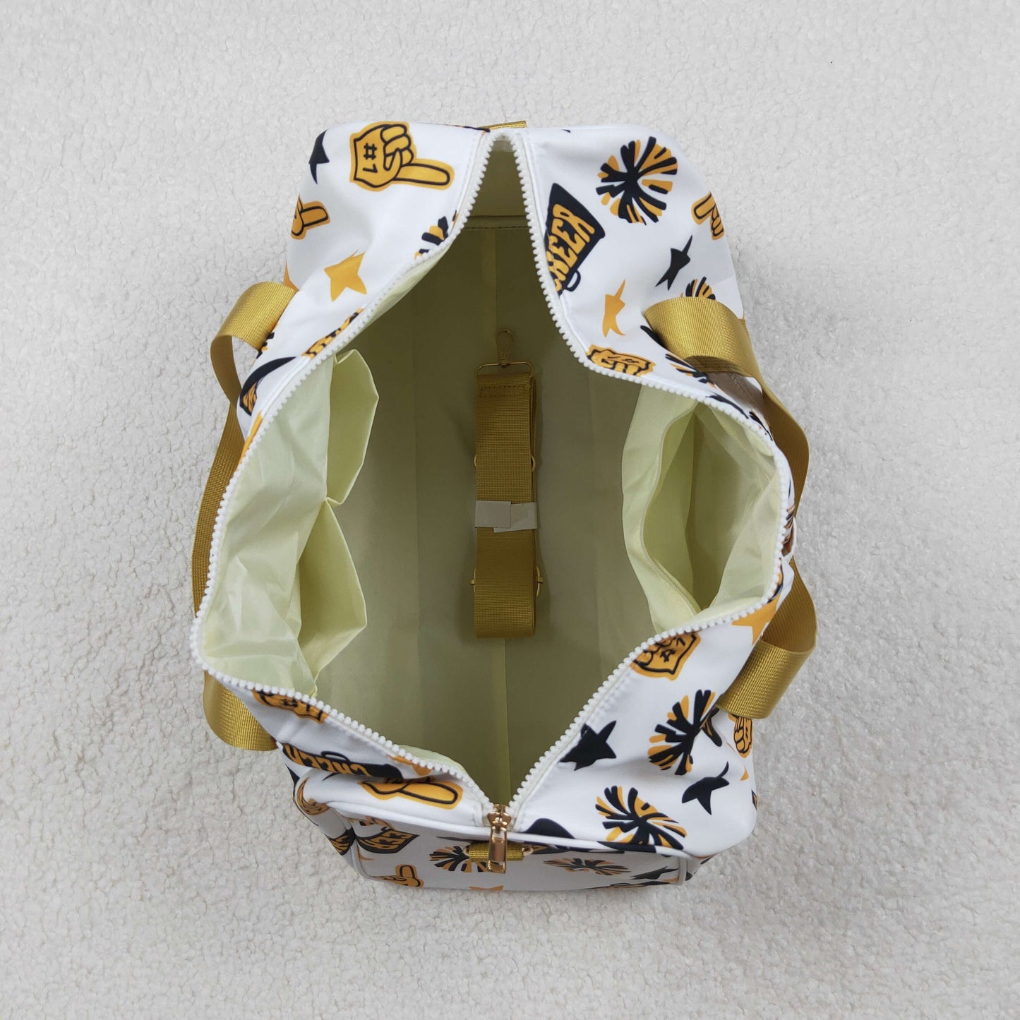 BA0370 Adult Team Black Gold Cheer Fireworks Zipper Gym Bag C10.20