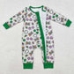 LR2039 Baby Infant Boys Mardi Gras Zip Long Sleeve Romper