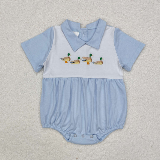 SR2071 Baby Infant Boys Hunting Ducks Mallard Short Sleeve Romper