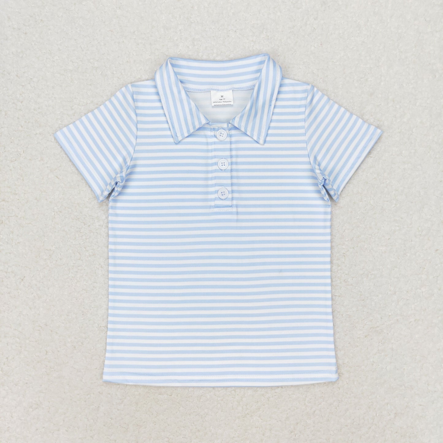 BT0653 Light blue striped short-sleeved top