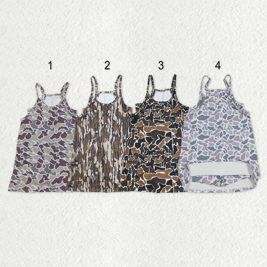 Sibling Baby Girls Straps Western Camo Shorts Yoga Active Dresses C9.2