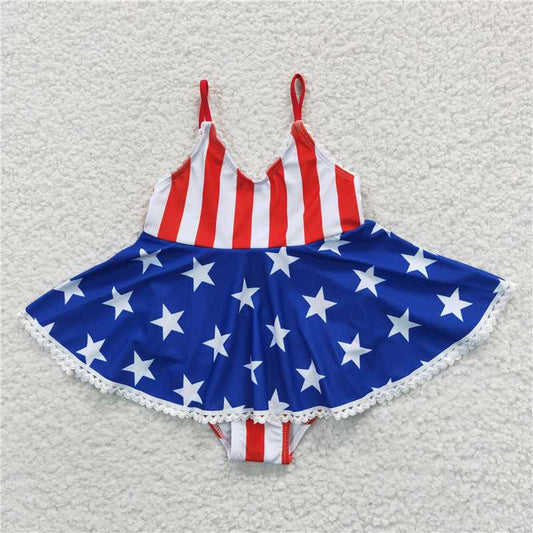 Baby Girls&Boys 4th of July Sibling National Day star-striped swimsuit swim trunks