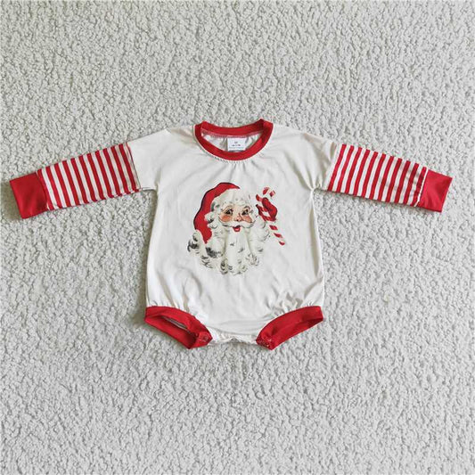 LR0104 Christmas Baby Santa Long Sleeve Romper