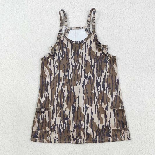 GSD2720 Baby Girls Strap Bottomland Camo Pockets Yoga Dress 8.11