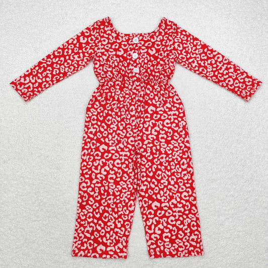 LR1139 Leopard print pocket long-sleeved onesie