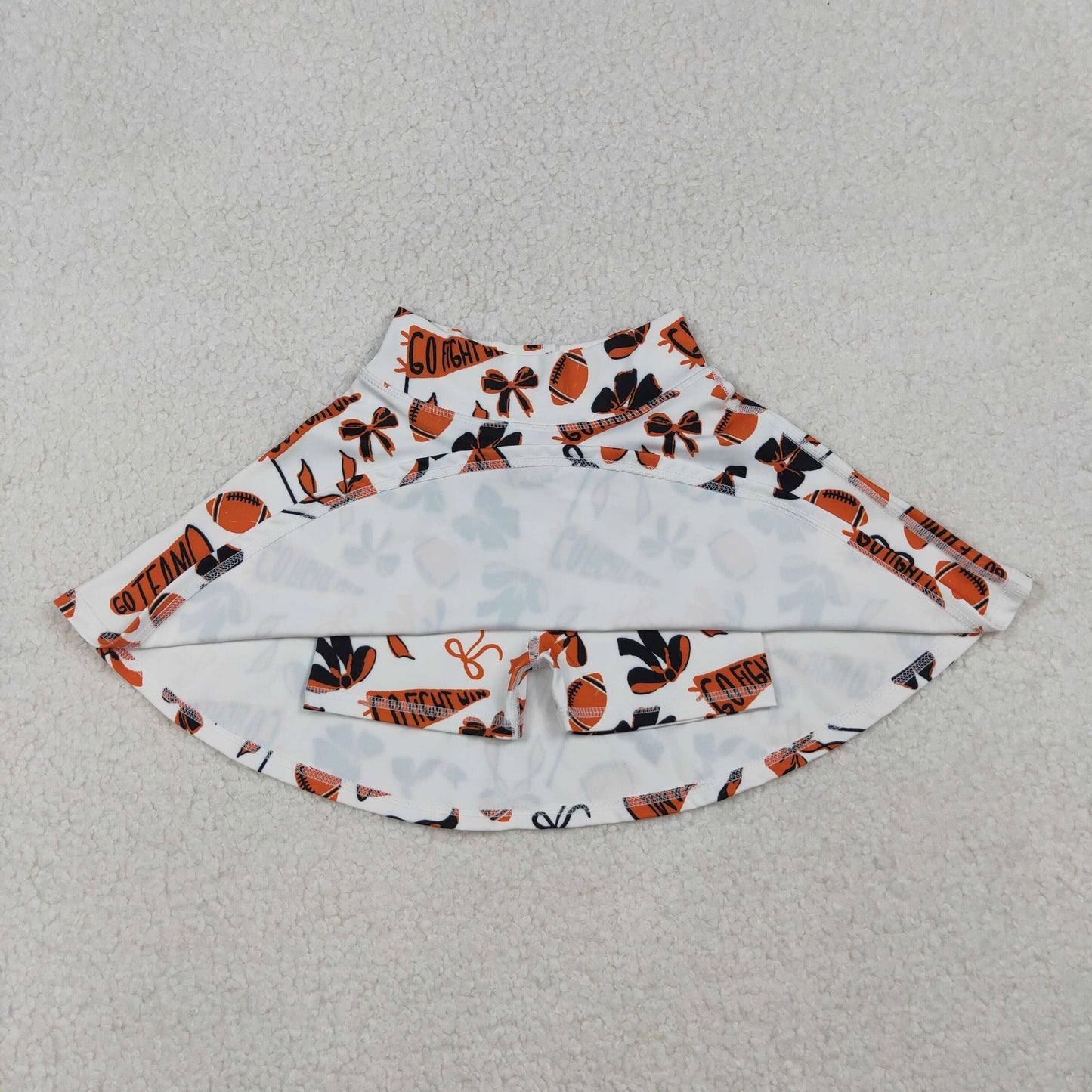 GLK0140 Baby Girls Orange Black Bows Go Team Yoga Skirt Shorts Bottom C10.8