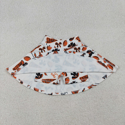 GLK0140 Baby Girls Orange Black Bows Go Team Yoga Skirt Shorts Bottom C10.8