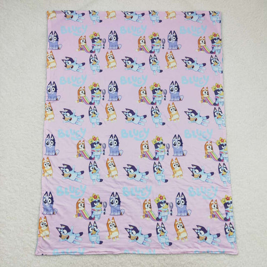 BL0130 Cartoon dog pink baby blanket