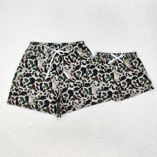 Daddy&Me Baby Boys Green Duck Camouflage Trunks Bottoms Swimsuits