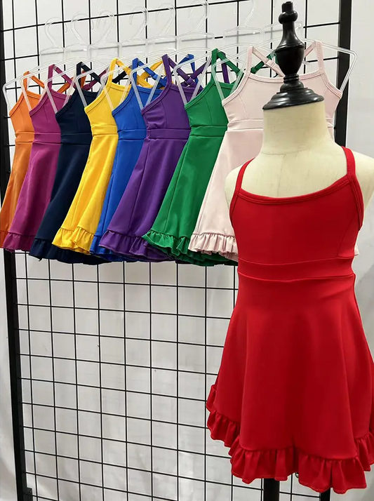 Sibling Baby Girls Knit Knee Length Active Wear Athletic Dresses 6.23