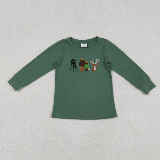 BT1438 Embroidery Deer Baby Boys Hunting T-shirts Top C12.11